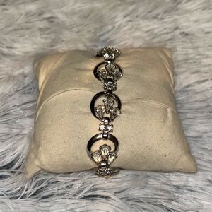 Vintage lab created diamond tennis style bracelet